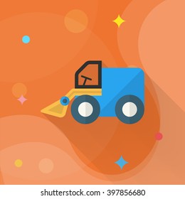 Forklift toy icon , Vector flat long shadow design. Children's toys concept.