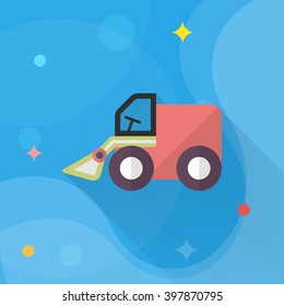 Forklift toy icon , Vector flat long shadow design. Children's toys concept.