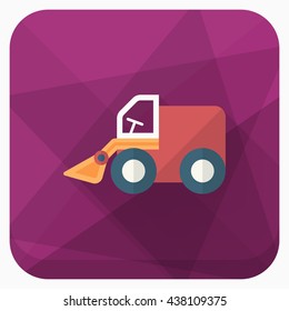 Forklift toy icon , Vector flat long shadow design. Children's toys concept.