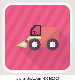 Forklift toy icon , Vector flat long shadow design. Children's toys concept.