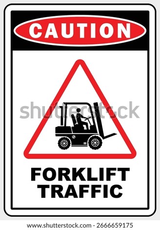 forklift traffic caution poster sign printable banner template design vector illustration template