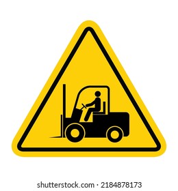 Forklift transport icon, industry vehicle machine symbol, fork truck warehouse vector illustration .