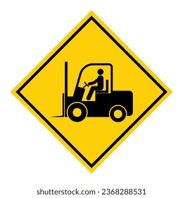 Forklift transport icon, industry vehicle machine symbol, fork truck warehouse vector illustration .