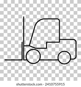 Forklift transport icon, industry vehicle machine symbol, fork truck warehouse vector illustration .