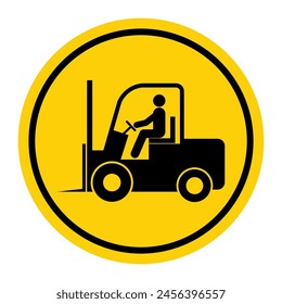 Forklift transport icon, industry vehicle machine symbol, fork truck warehouse vector illustration .