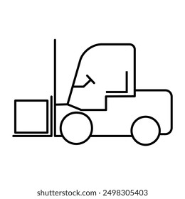 Forklift transport icon, industry vehicle machine symbol, fork truck warehouse vector illustration .