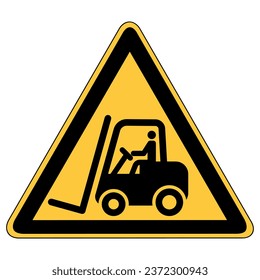 forklift triangle sign - vector design