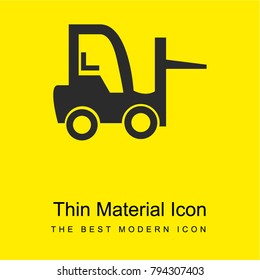 Forklift truck bright yellow material minimal icon or logo design
