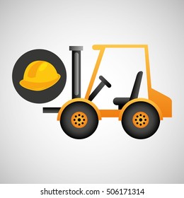 forklift truck construction helmet icon graphic vector illustration eps 10