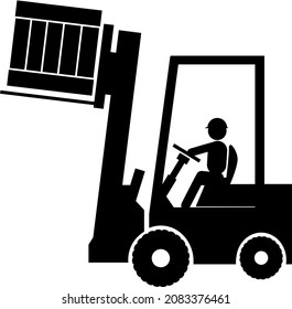 Forklift Truck Driver Silhouette Vector Illustration Stock Vector ...