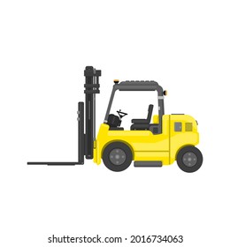 Forklift Truck Flat Vector Icon illustration Color