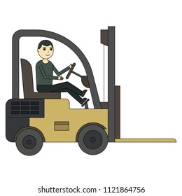 Forklift Truck Fork Loader Isolated On Stock Vector (Royalty Free ...