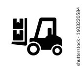 Forklift truck icon. Editable vector illustration symbol