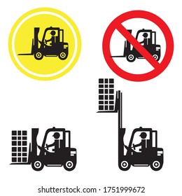 Forklift truck icon. Flat modern vector on white background. cargo transport concept.
