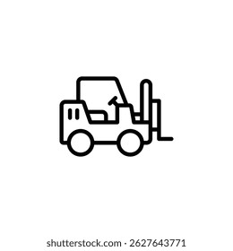 forklift truck icon vector. in line style design on white background. vector illustration