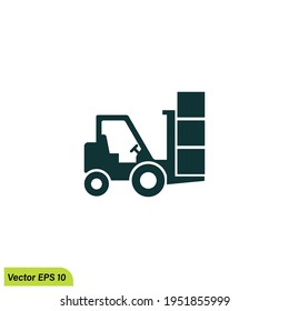 forklift truck icon vector logo template simple design element