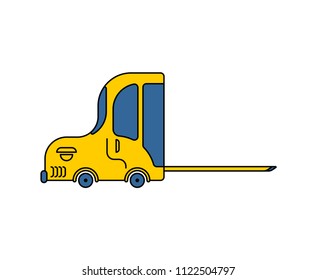 Forklift truck isolated. Fork loader car. Vector illustration