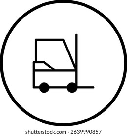 Forklift Truck Minimalist Icon Design Encapsulated in Circular Frame Illustration