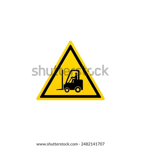 Forklift truck sign or forklift traffic symbol vector isolated. Best forklift truck symbol for heavy equipment lane alert warning signs. 