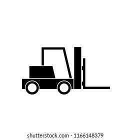 Forklift truck silhouette icon. Clipart image isolated on white background