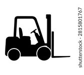 Forklift Truck Silhouette representing forklift truck, suitable for clean graphics, signage, presentations, web design, and commercial projects