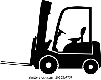 Forklift truck silhouette vector illustration isolated