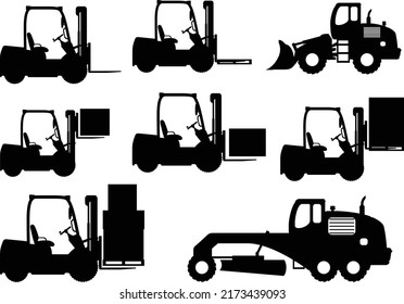 
Forklift Truck Silhouettes vector collections