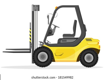 Forklift truck, vector