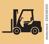 forklift truck vector art icon silhouette