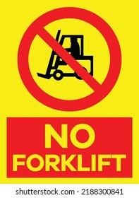 Forklift Trucks And Other Industrial Vehicles Sign Vector Illustration, Warning Sign With Lift Truck Icon Inside. Caution For Forklift Truck. Symbol Used In Warehouse.