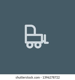 Forklift vector icon. Forklift concept stroke symbol design. Thin graphic elements vector illustration, outline pattern for your web site design, logo, UI. EPS 10.