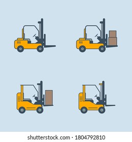 Orange Forklift Truck Different Cargo Positions Stock Vector (Royalty ...