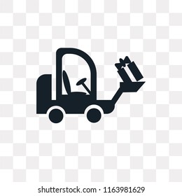 Forklift vector icon isolated on transparent background, Forklift logo concept