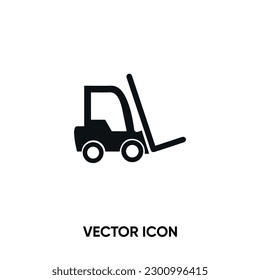 Forklift vector icon. Modern, simple flat vector illustration for website or mobile app. Forklift delivery symbol, logo illustration. Pixel perfect vector graphics