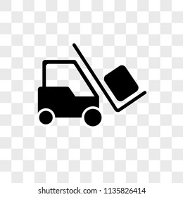 Forklift vector icon on transparent background, Forklift icon