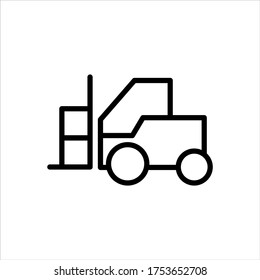Icono del vector de elevación de horquilla sobre fondo blanco