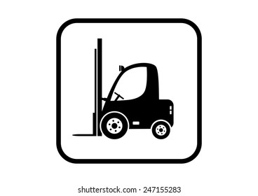 Forklift vector icon on white background