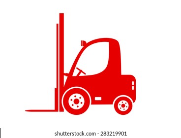 Forklift vector icon on white background