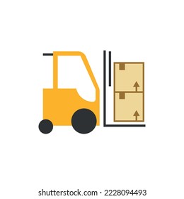 forklift vector icon supply chain package lift 