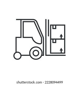 forklift vector icon supply chain package lift 