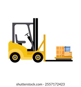 Forklift Vector Illustration. Good for for Shipping and Transportation Design.