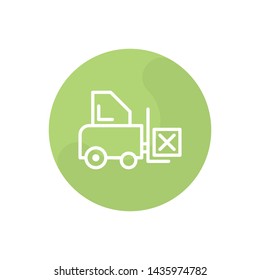 Forklift Vector Illustration, outline sign.