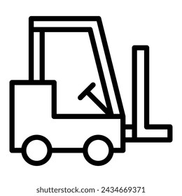 Diseño de iconos de línea de vectores de carretilla elevadora