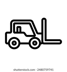 Forklift Vector Line Icon Design