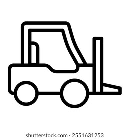 Forklift Vector Line Icon Design