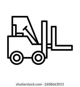 Forklift Vector Line Icon Design