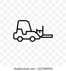 Forklift vector linear icon isolated on transparent background, Forklift transparency concept can be used for web and mobile