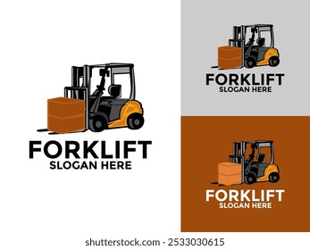 Forklift Vector Logo Design Template, Forklift Logo Design Vector Illustration