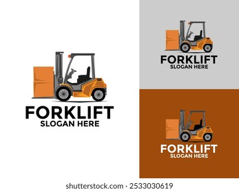 Forklift Vector Logo Design Template, Forklift Logo Design Vector Illustration