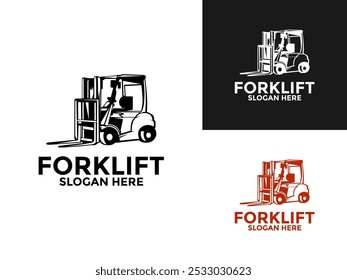 Forklift Vector Logo Design Template, Forklift Logo Design Vector Illustration